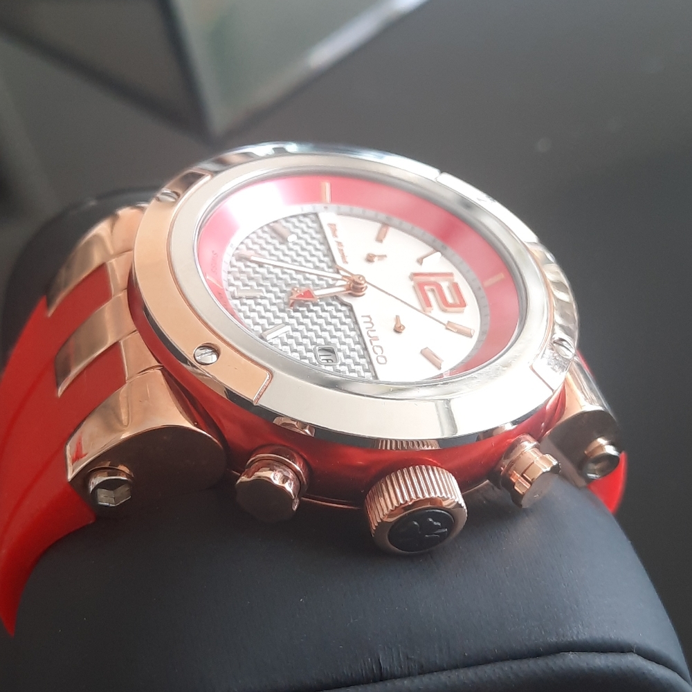 Blue marine glass Mulco woman watch - Picture 4 of 11